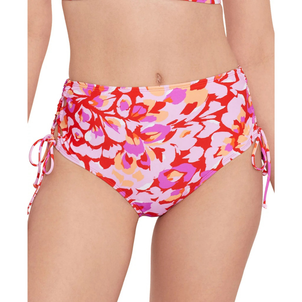 Salt + Cove Women's Red & Pink High-Waist Bikini Bottom / Swimwear NWT